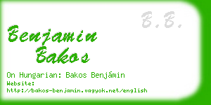 benjamin bakos business card