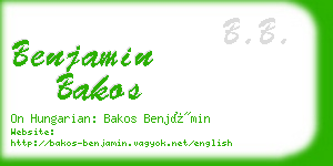 benjamin bakos business card